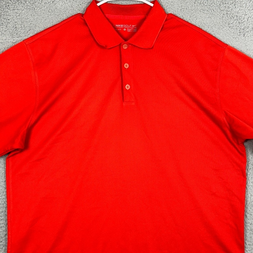 Nike Golf Polo Shirt Mens XL Dri-FIT Red Performance Rugby Athletic Short Sleeve